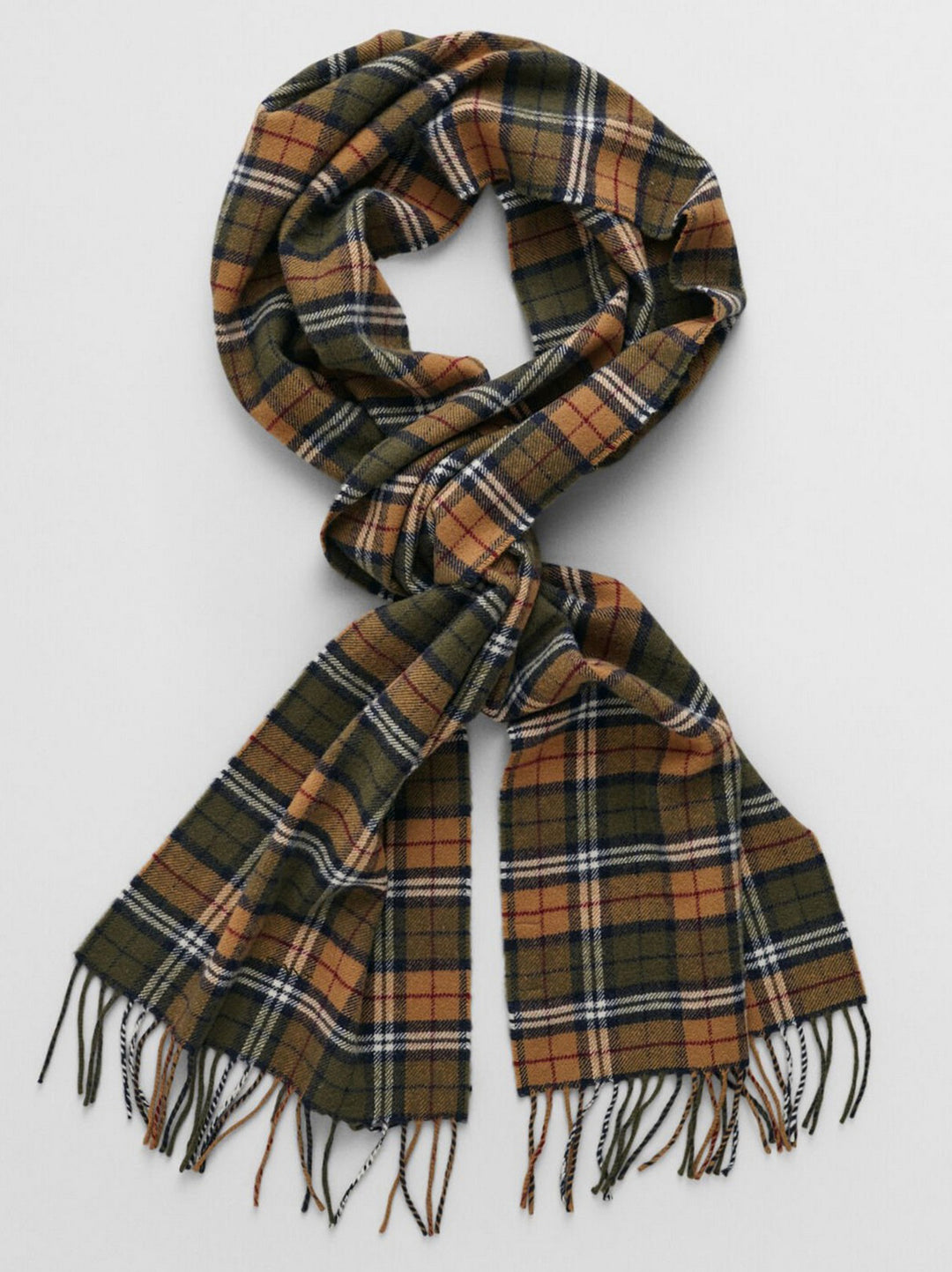 GANT multi check shawl-100% Wol-HEREN ACCESSOIRES-Groen