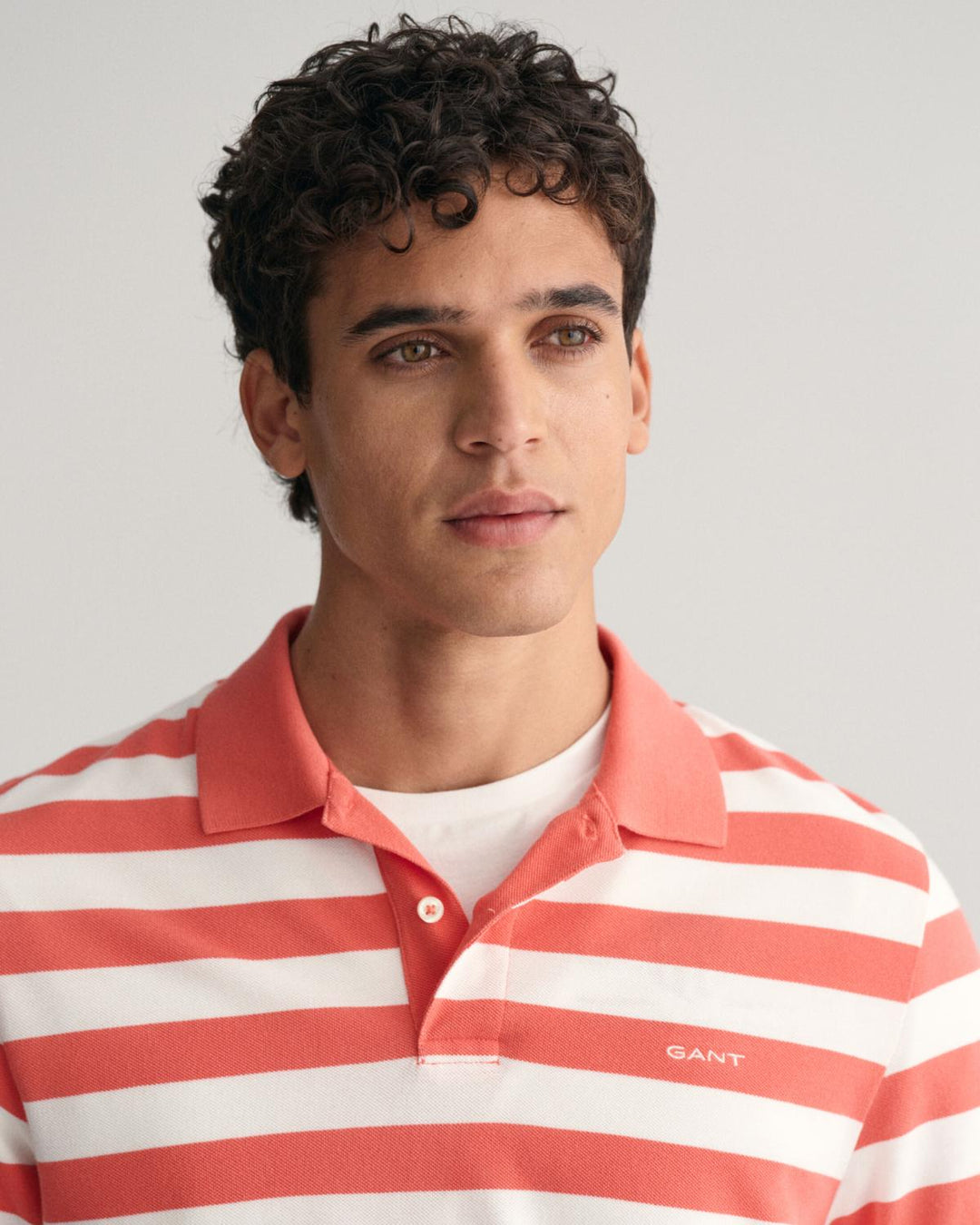 GANT Pique poloshirt strepen-100% katoen-HEREN POLO'S & T-SHIRTS-Roze