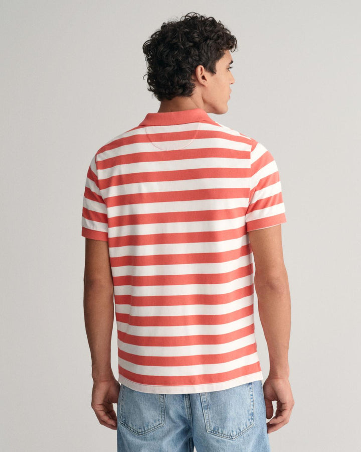 GANT Pique poloshirt strepen-100% katoen-HEREN POLO'S & T-SHIRTS-Roze
