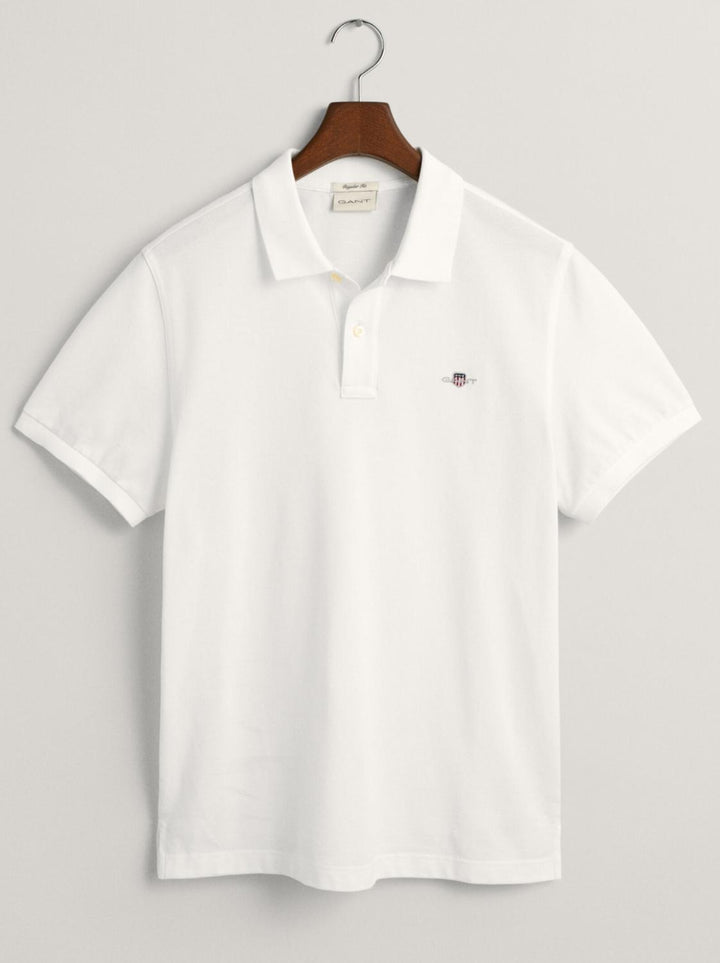 GANT regular fit pique polo-100% katoen-HEREN POLO'S & T-SHIRTS-Wit