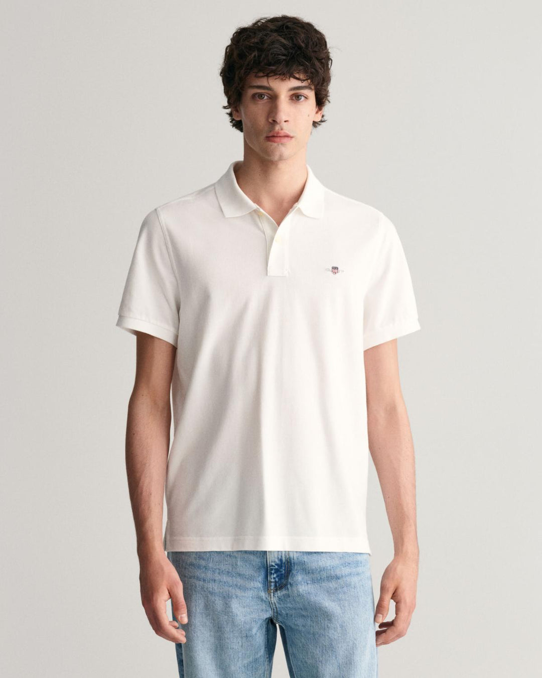 GANT regular fit pique polo-100% katoen-HEREN POLO'S & T-SHIRTS-Wit