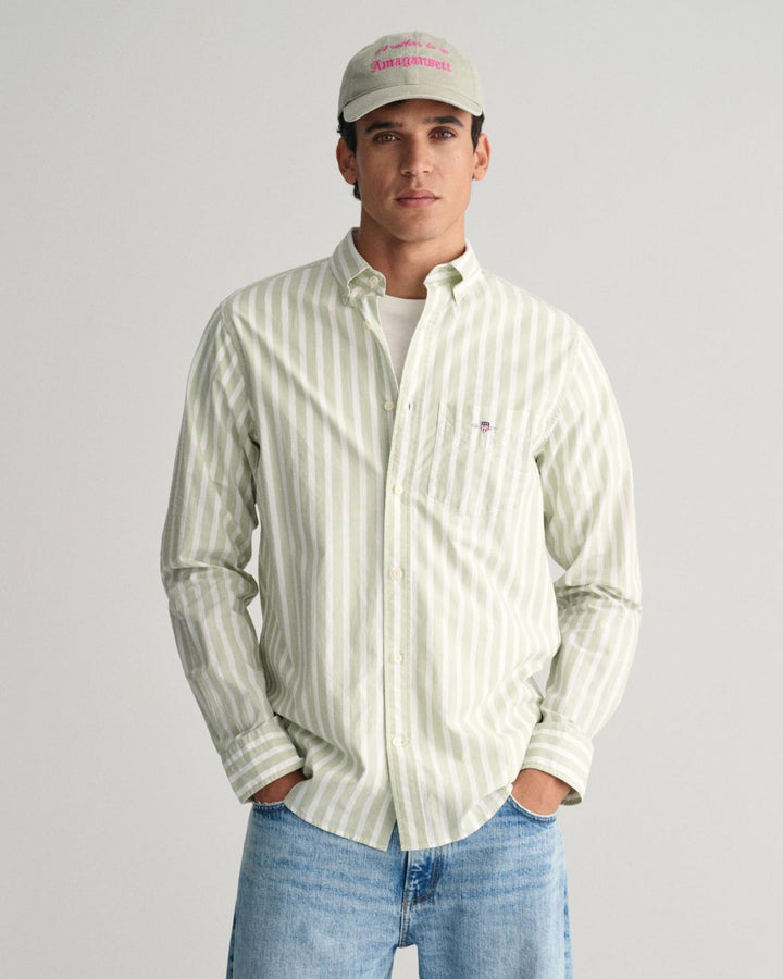 GANT regular fit poplin shirt-100% katoen-HEREN SHIRTS-Groen