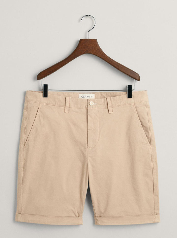 GANT regular fit sufade short-97% katoen, 3% elasthaan-HEREN BROEKEN-Beige