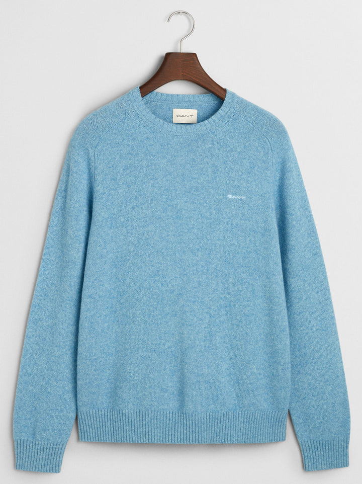 GANT trui met ronde hals van wolmix-Materiaal: 40% wol, 30% katoen, 15% alpacawol, 15% polyamide-HEREN TRUIEN & VESTEN-Bl