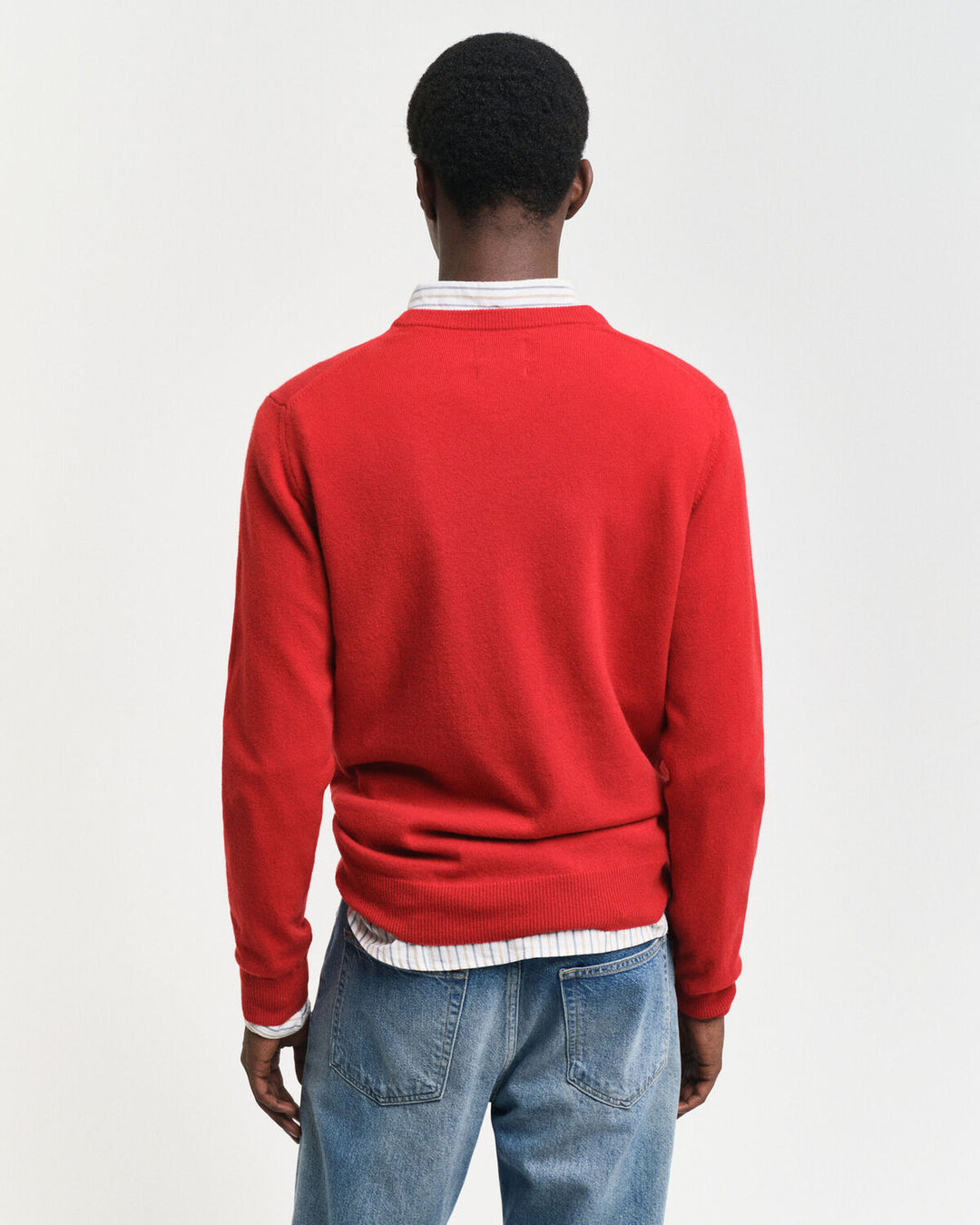 GANT trui met V-hals van lamswol -Materiaal: 100% lamswol-HEREN TRUIEN & VESTEN-Rood