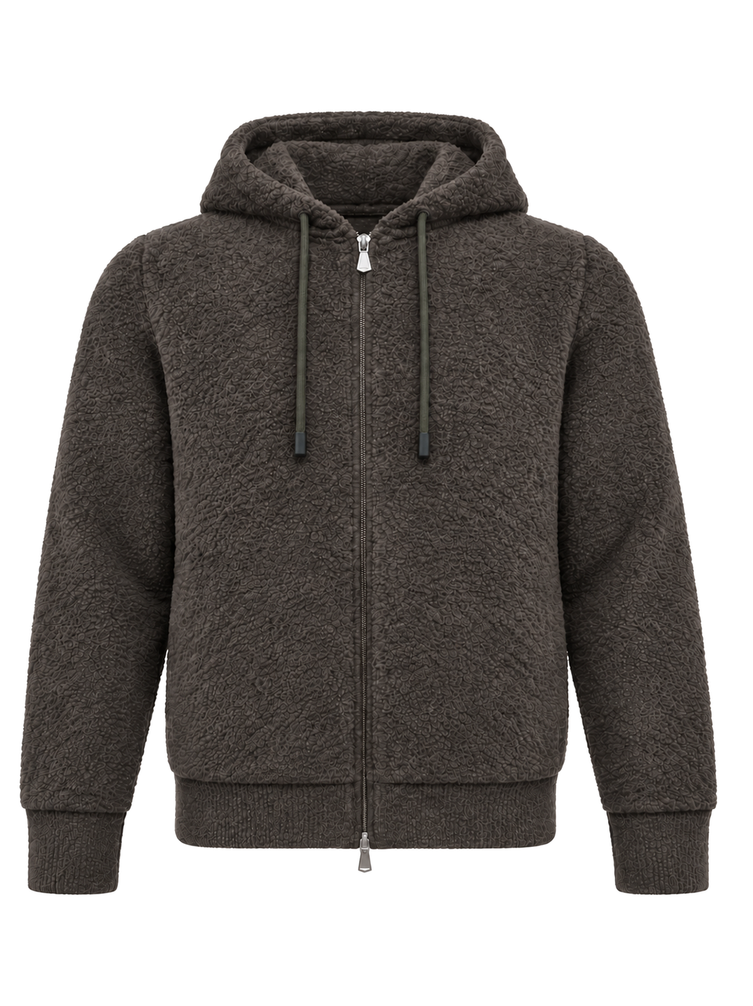 Gran Sasso Bouclé Vest met Capuchon – Bruin-70% wol, 30% polyamide-HEREN TRUIEN & VESTEN-Bruin