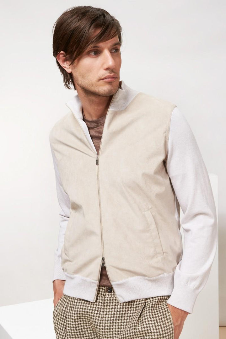 Gran Sasso buitenvest – Beige-100% katoen-HEREN JASSEN & JACKS-Beige