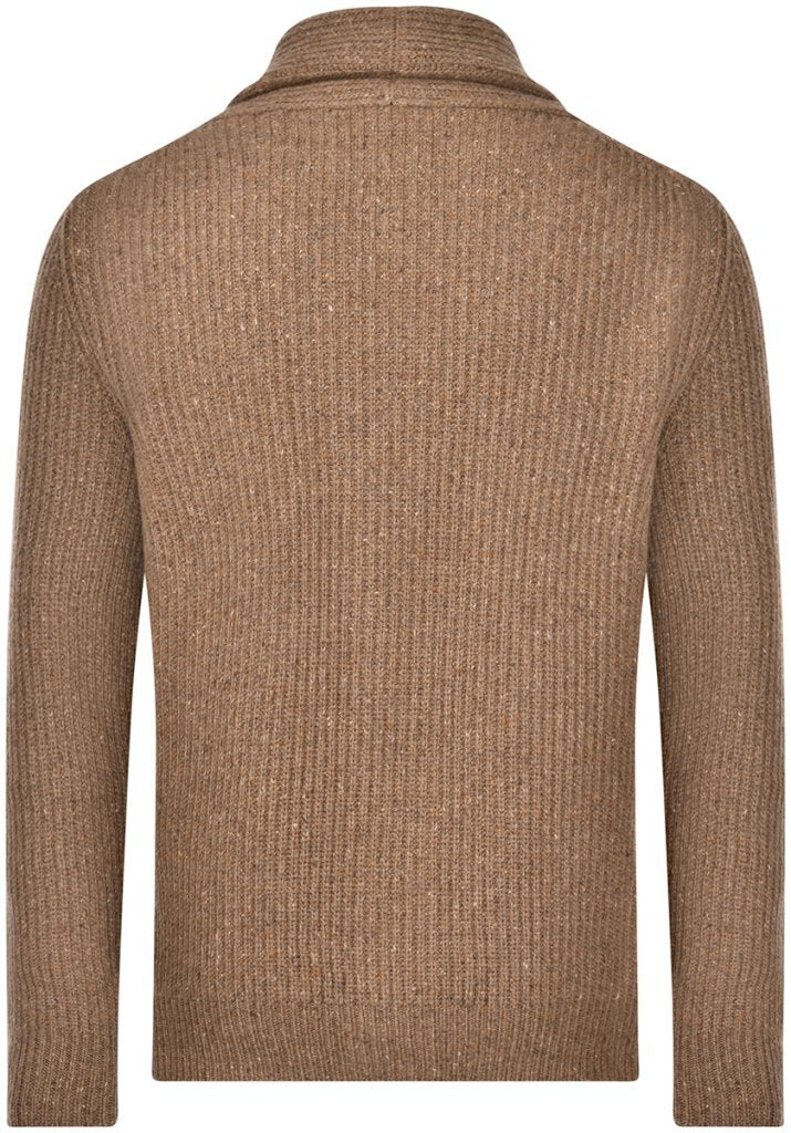 Gran Sasso Cashmereblend Vest met Sjaalkraag-80% lamswol, 10% viscose, 10% cashmere-HEREN TRUIEN & VESTEN-Bruin