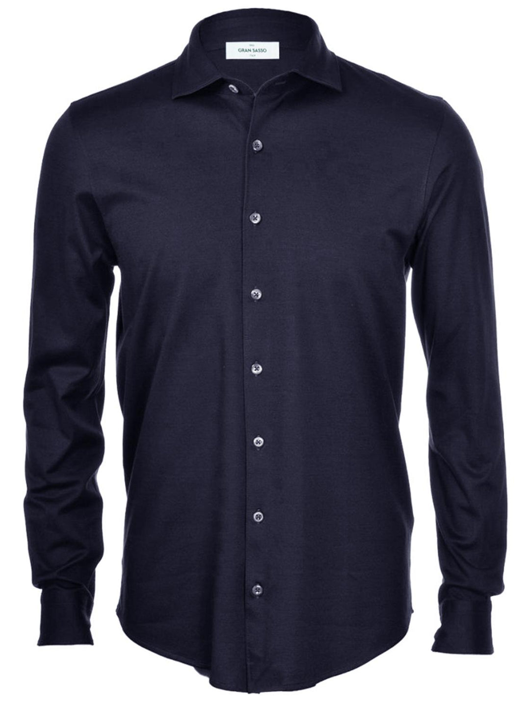 Gran Sasso casual shirt blauw-100% katoen-HEREN SHIRTS-Blauw