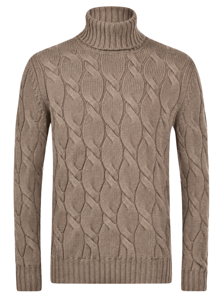 Gran Sasso Kabel Coltrui – Bruin-80% wol, 10% kasjmier, 10% viscose-HEREN TRUIEN & VESTEN-Bruin