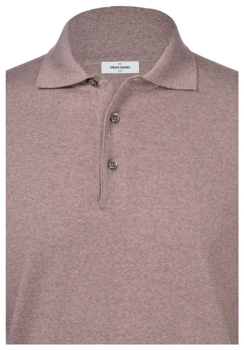 Gran Sasso Merino Extrafine Polo Trui – Beige-100% lamswol-HEREN TRUIEN & VESTEN-Beige