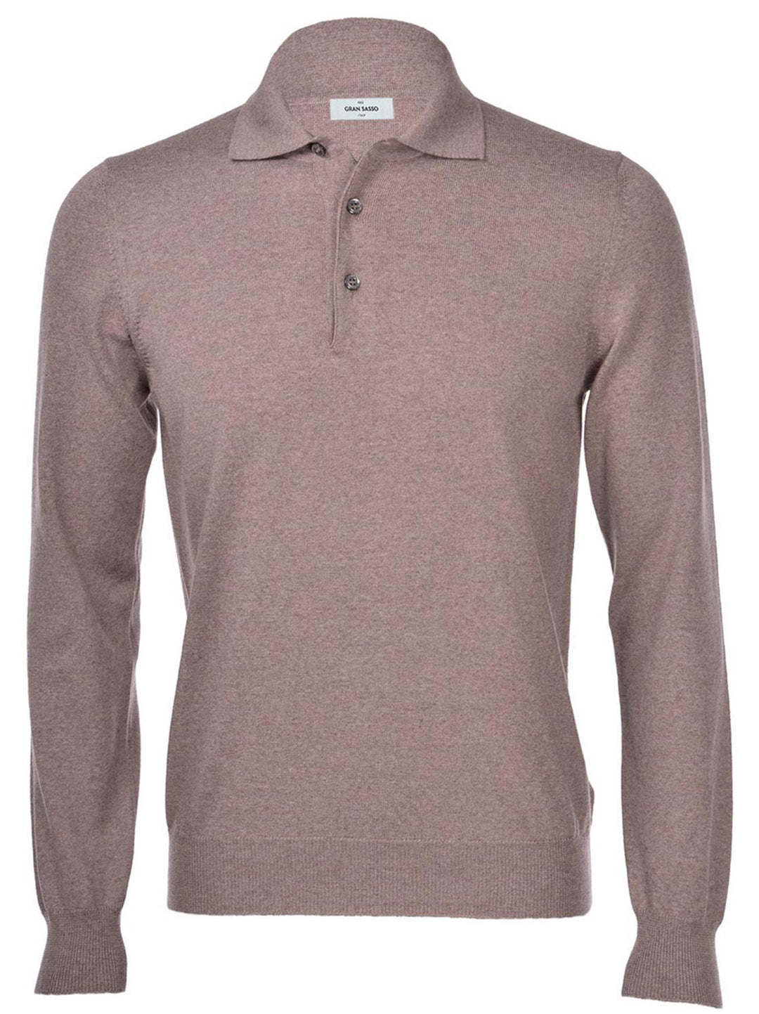 Gran Sasso Merino Extrafine Polo Trui – Beige-100% lamswol-HEREN TRUIEN & VESTEN-Beige