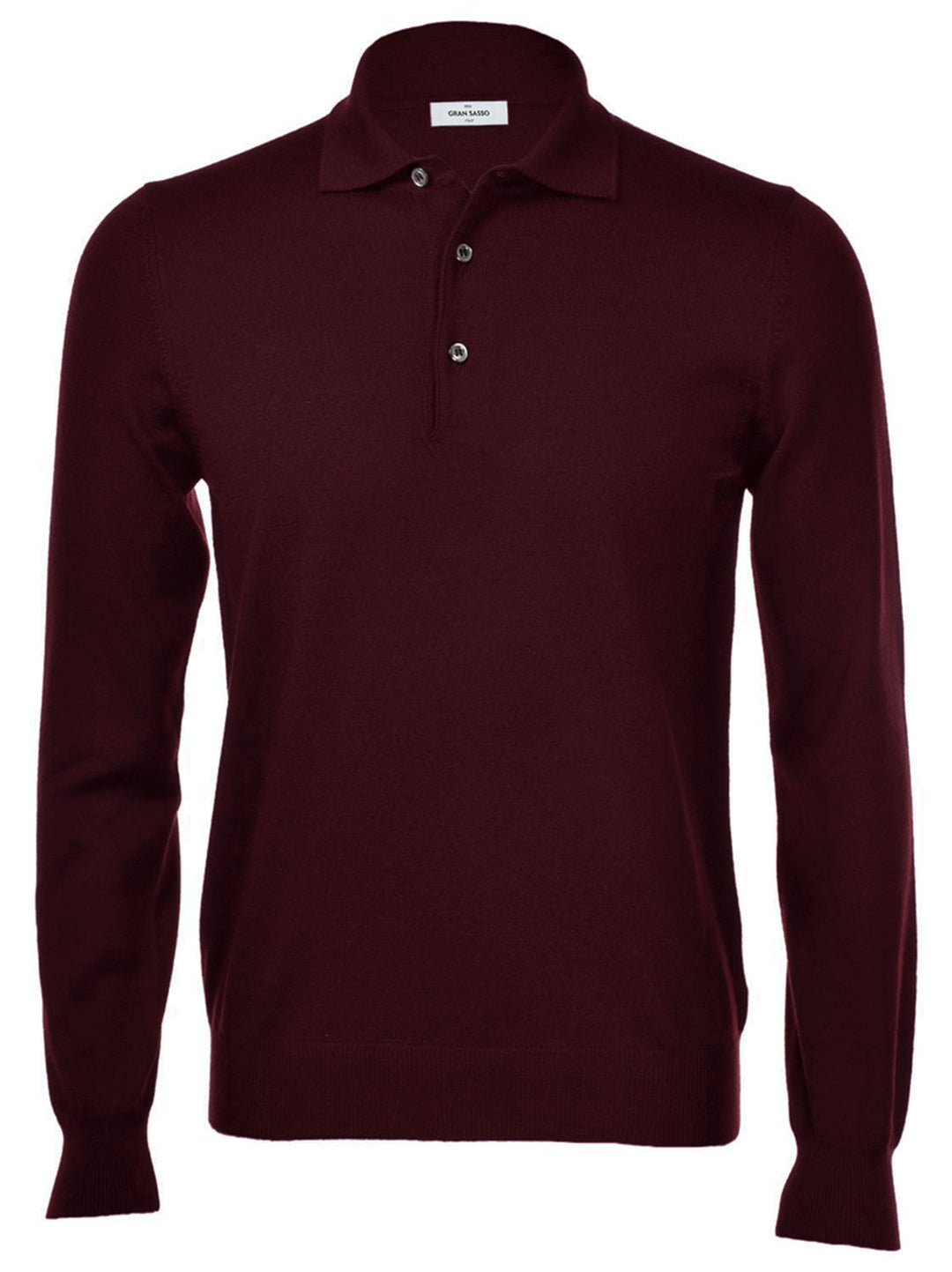 Gran Sasso Merino Extrafine Polo Trui – Rood-100% lamswol-HEREN TRUIEN & VESTEN-Rood