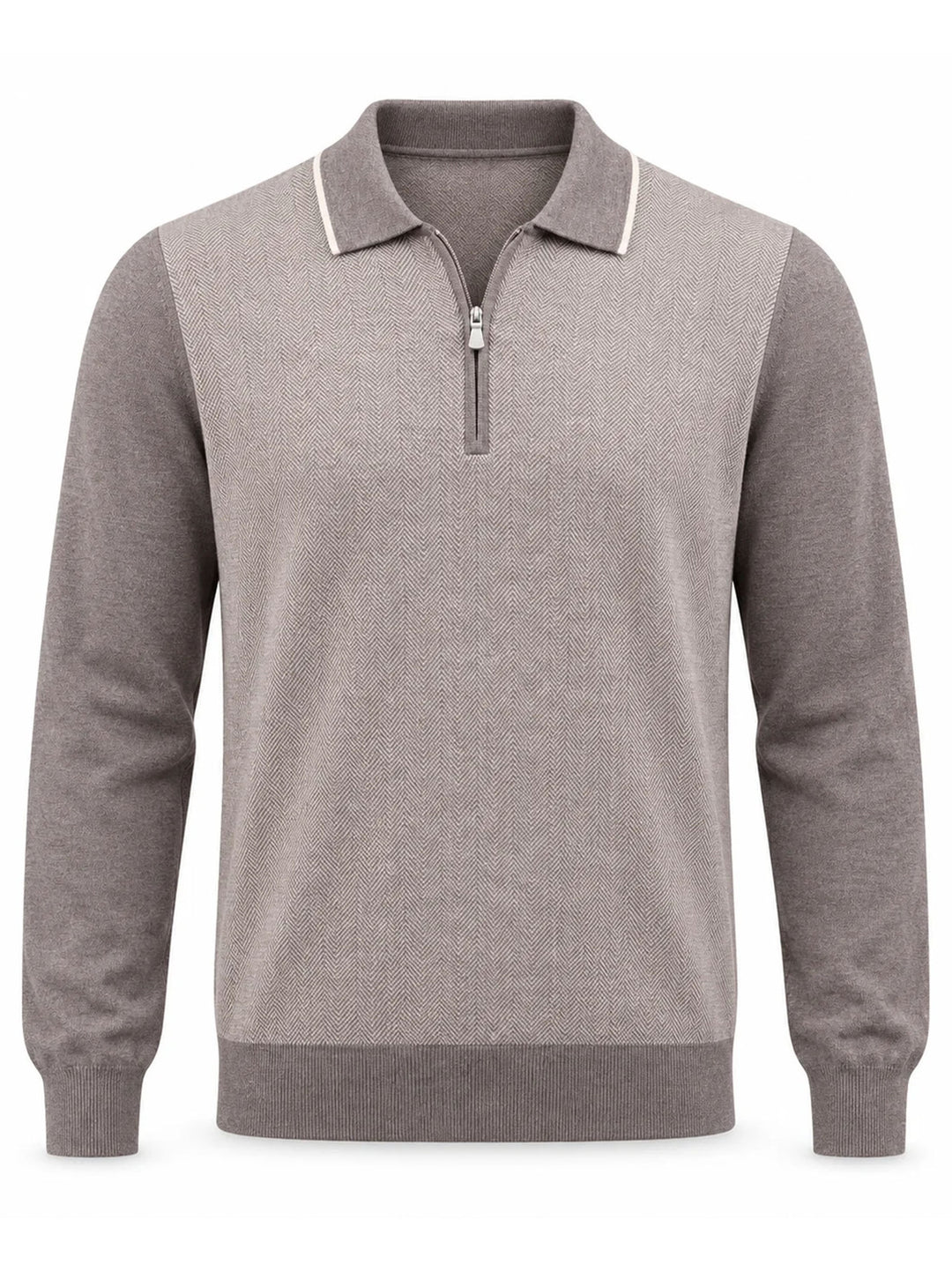 Gran Sasso Merino Half Zip – Bruin-100% wol-HEREN TRUIEN & VESTEN-Bruin