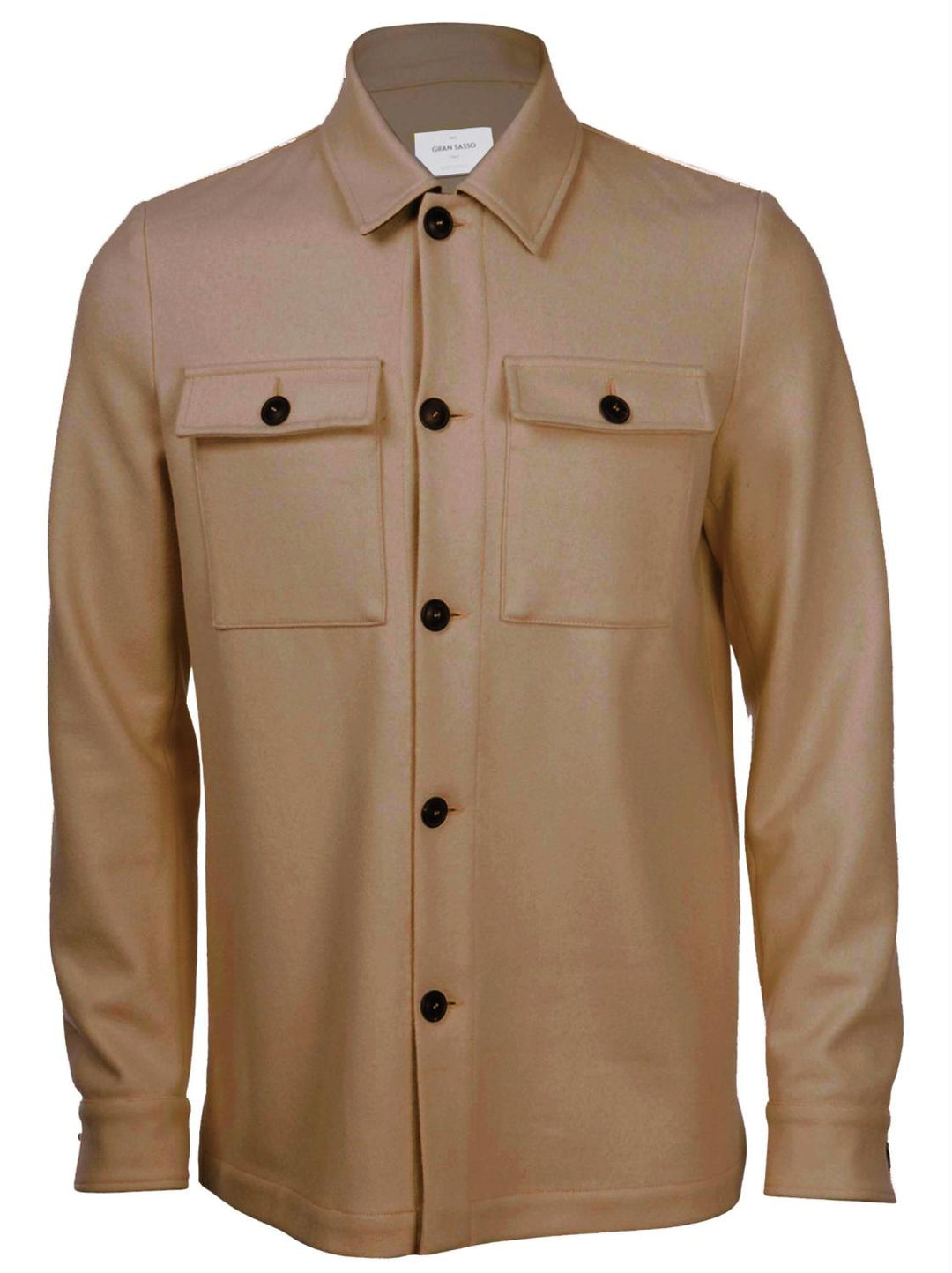 Gran Sasso overshirt SARTORIAL-100% wol-HEREN SHIRTS-Beige