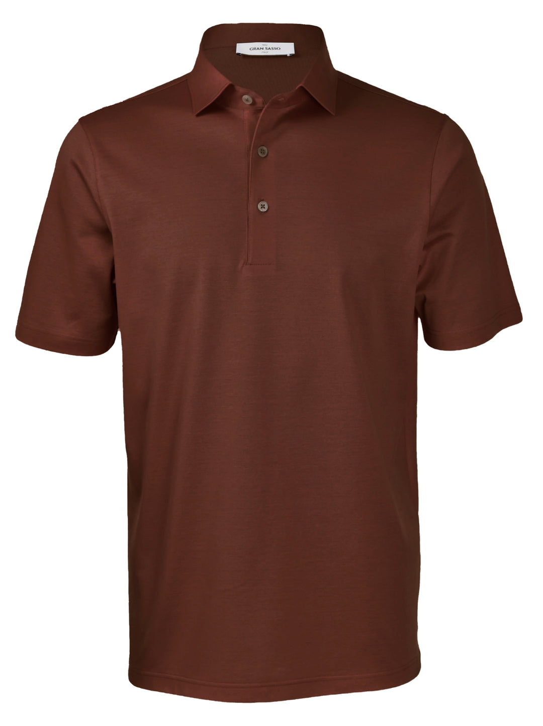 Gran Sasso Polo Gemerceriseerd Katoen-100% katoen-HEREN POLO'S & T-SHIRTS-Bruin