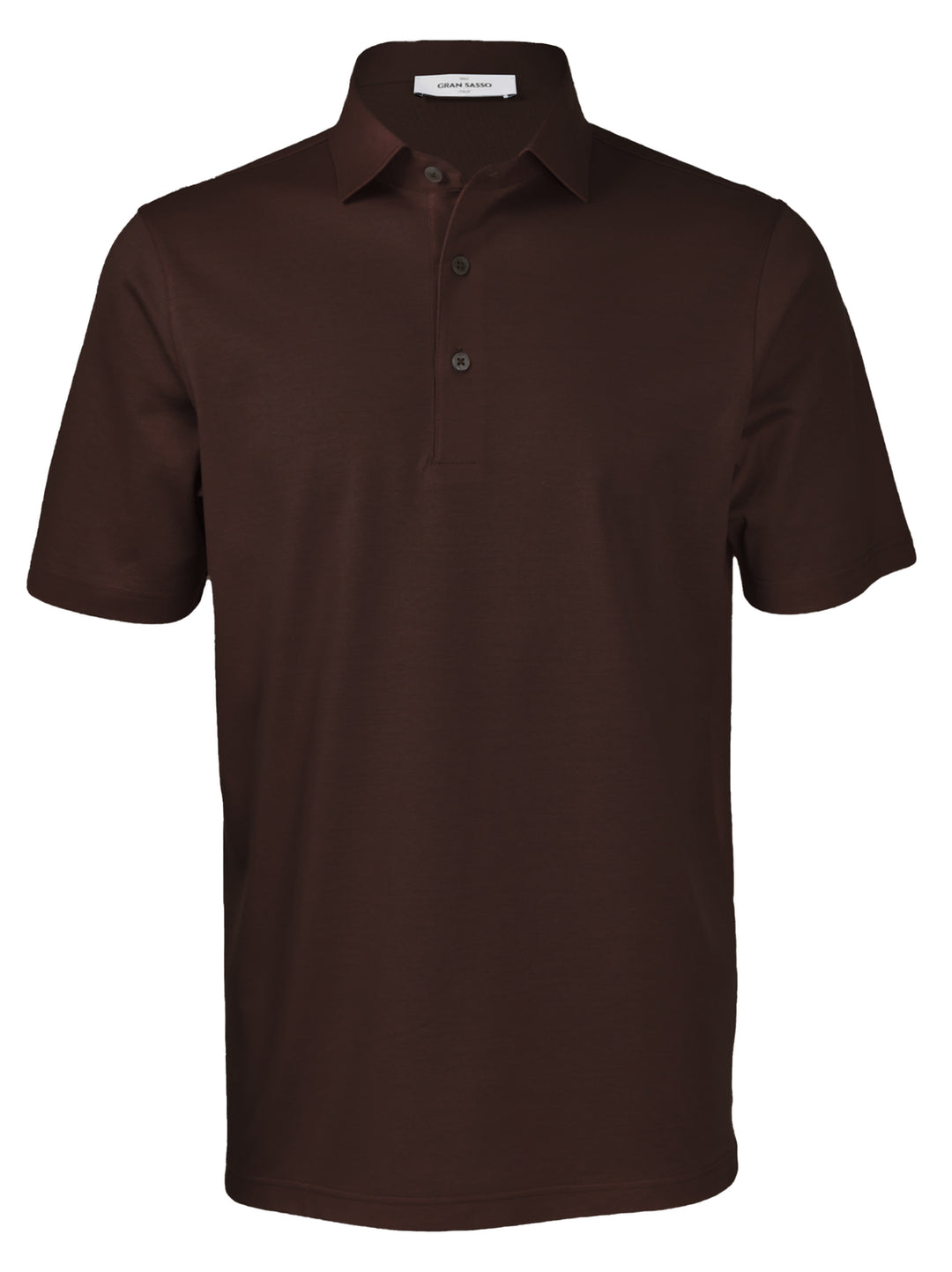 Gran Sasso Polo Gemerceriseerd Katoen-100% katoen-HEREN POLO'S & T-SHIRTS-Bruin