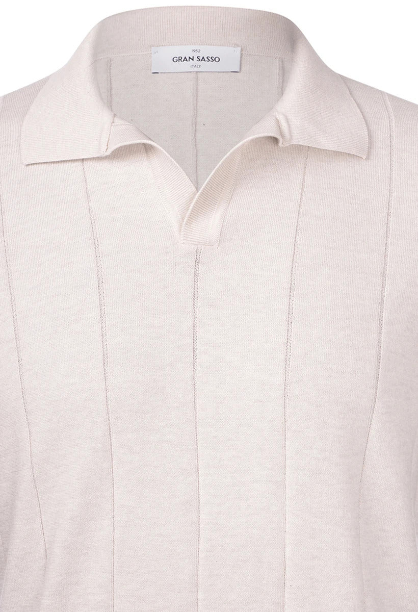Gran Sasso Polo Korte Mouw -100% Katoen-HEREN POLO'S & T-SHIRTS-Beige