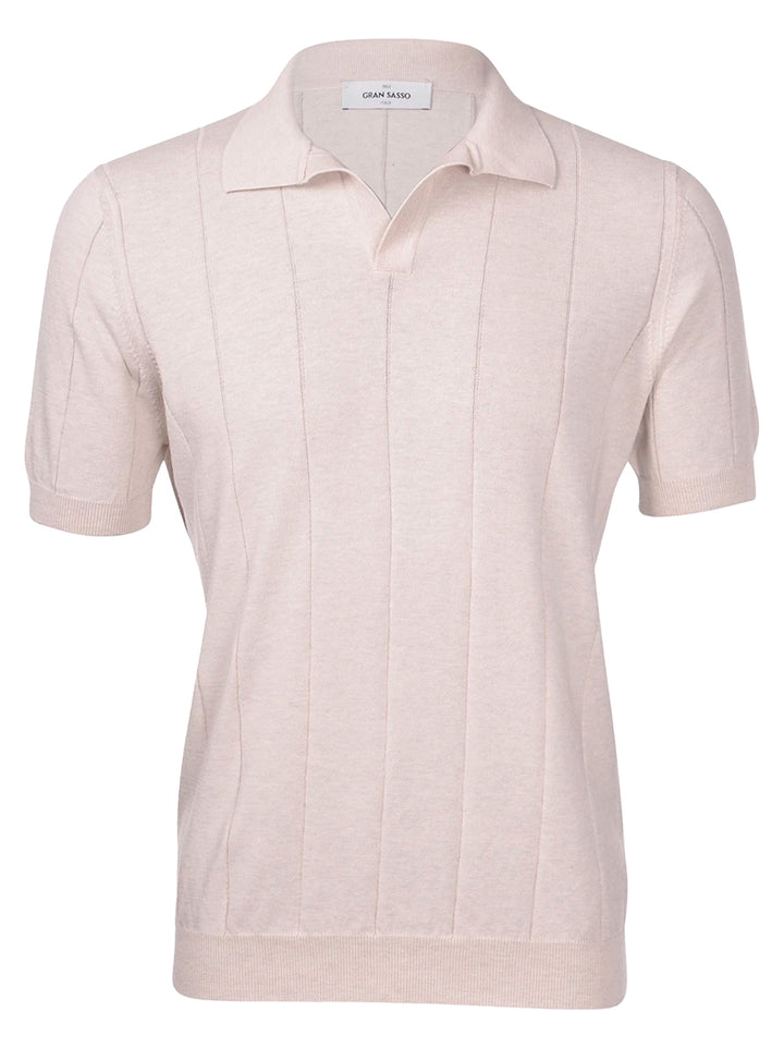 Gran Sasso Polo Korte Mouw -100% Katoen-HEREN POLO'S & T-SHIRTS-Beige