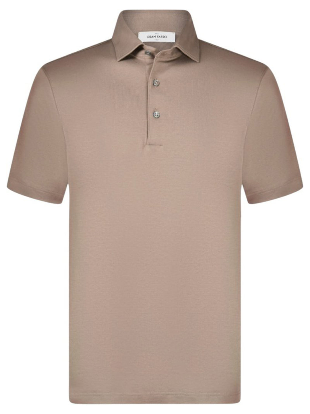 Gran Sasso Polo van Pima Katoen Interlock Jersey-100% katoen-HEREN POLO'S & T-SHIRTS-Bruin