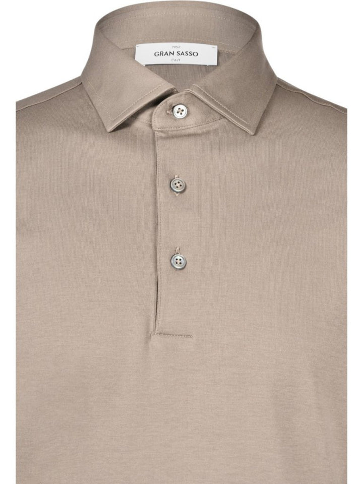 Gran Sasso Polo van Pima Katoen Interlock Jersey-100% katoen-HEREN POLO'S & T-SHIRTS-Bruin