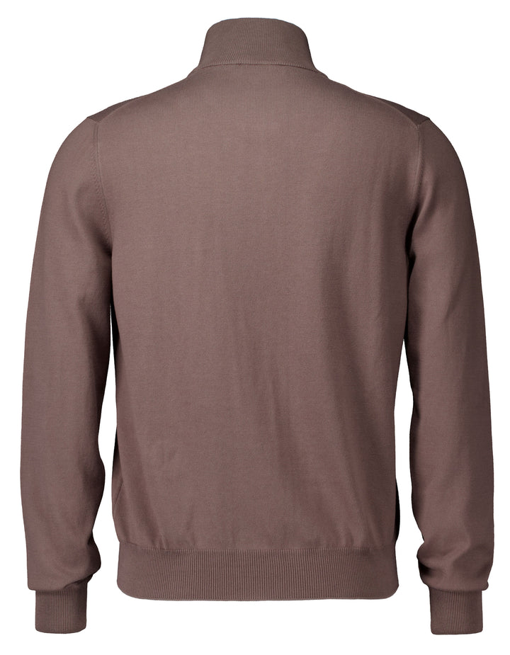 Gran Sasso Quarter Zip Trui-100% Katoen-HEREN TRUIEN & VESTEN-Bruin