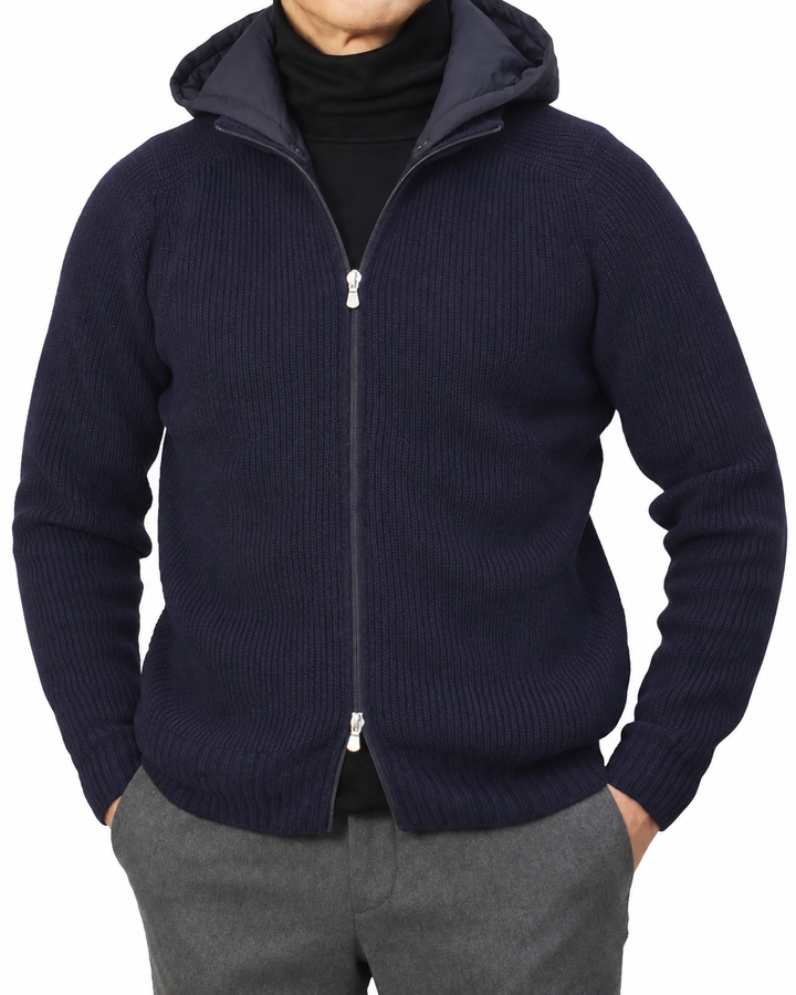 Gran Sasso Rain Wool Jack – Blauw-100% wol-HEREN JASSEN & JACKS-Blauw