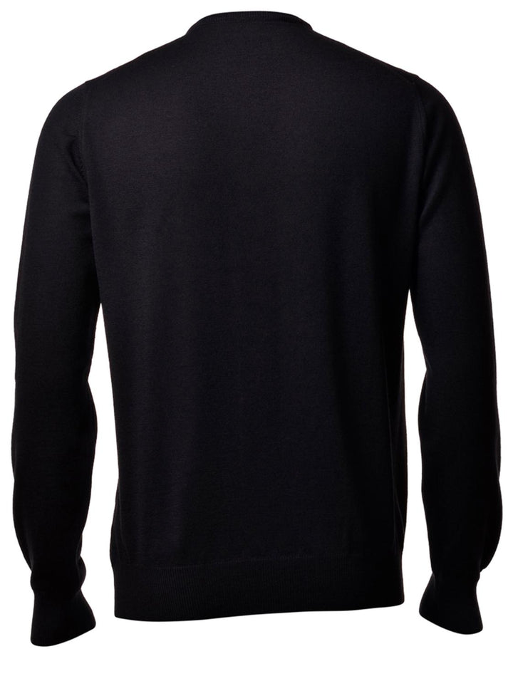 Gran Sasso ronde hals trui-100% wol-HEREN TRUIEN & VESTEN-Zwart