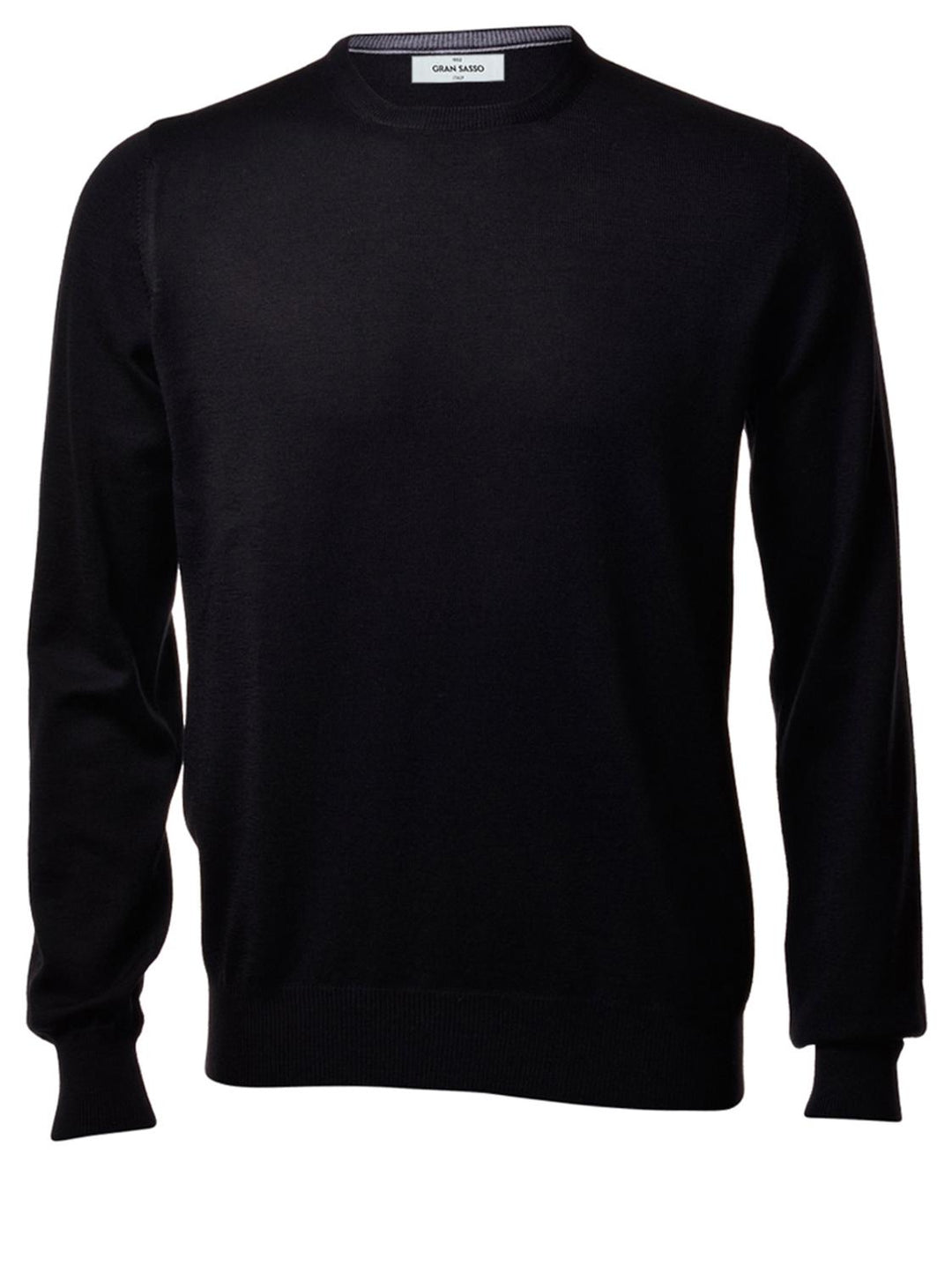 Gran Sasso ronde hals trui-100% wol-HEREN TRUIEN & VESTEN-Zwart