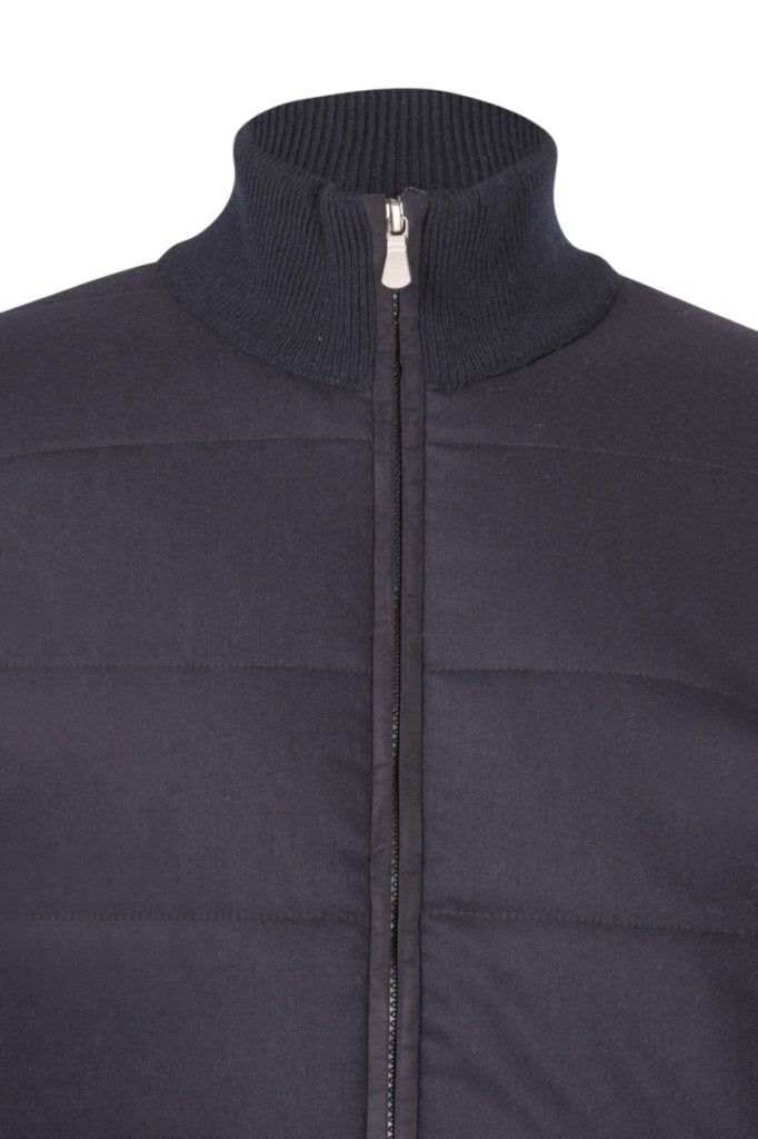Gran Sasso Sartorial Vest met Rits – Blauw-100% wol-HEREN TRUIEN & VESTEN-Blauw
