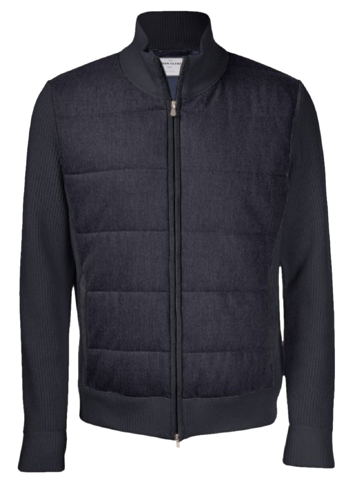 Gran Sasso Sartorial Vest met Rits – Blauw-100% wol-HEREN TRUIEN & VESTEN-Blauw