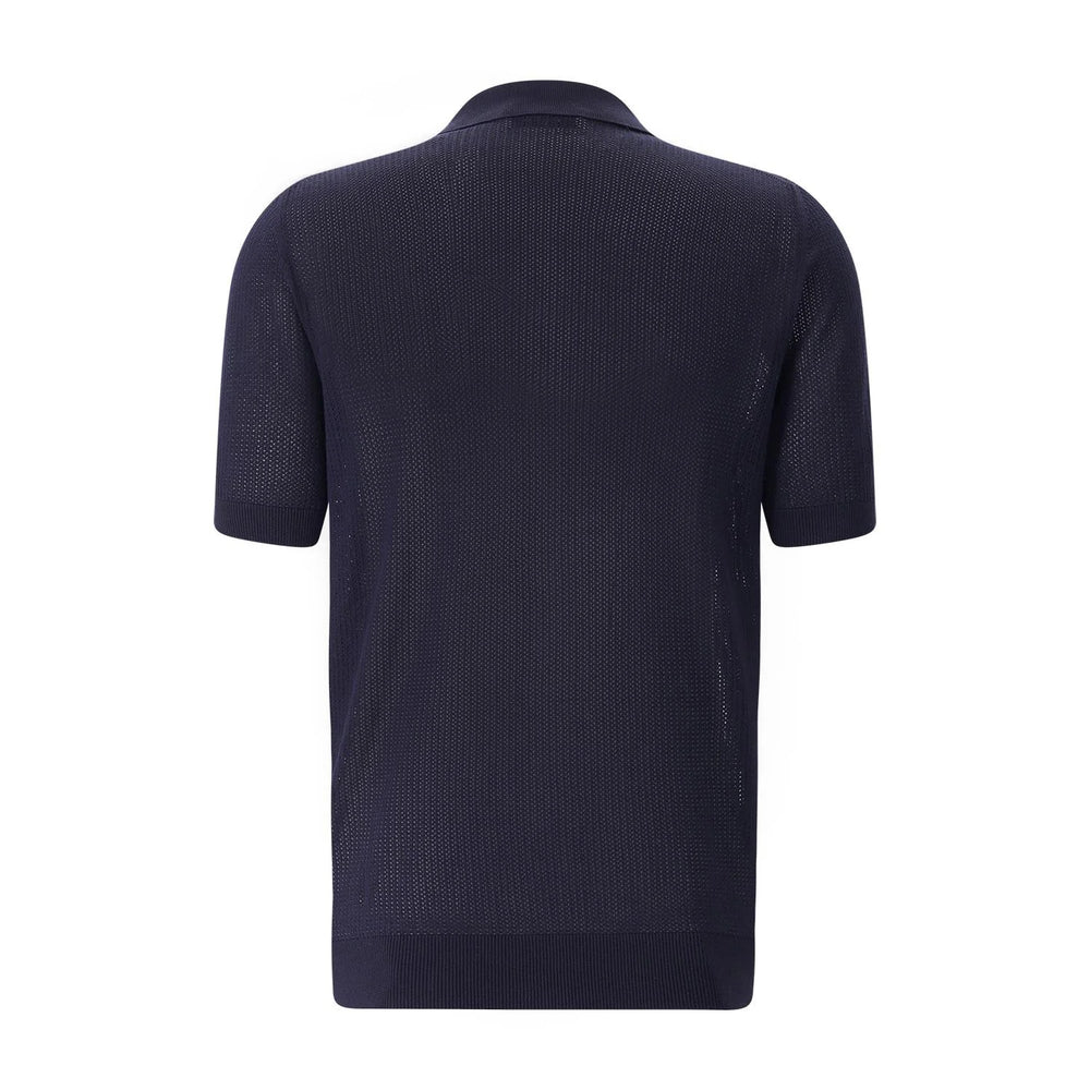 Gran Sasso Shirt korte mouw – Blauw-100% katoen-HEREN SHIRTS-Blauw