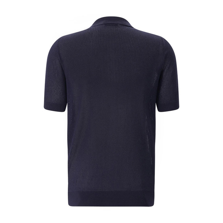 Gran Sasso Shirt korte mouw – Blauw-100% katoen-HEREN SHIRTS-Blauw