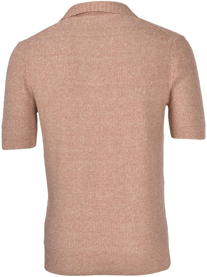 Gran Sasso skipper polo-68% linnen, 32% katoen-HEREN POLO'S & T-SHIRTS-Oranje