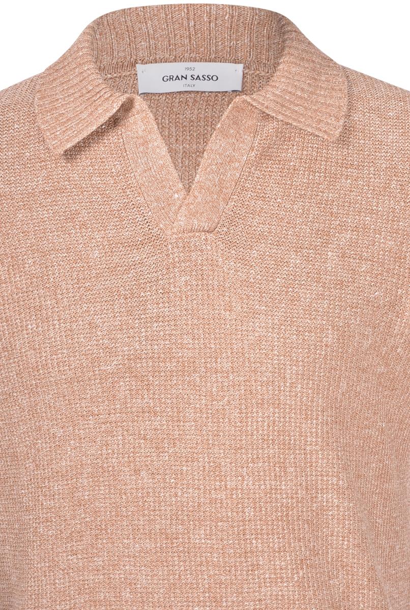 Gran Sasso skipper polo-68% linnen, 32% katoen-HEREN POLO'S & T-SHIRTS-Oranje