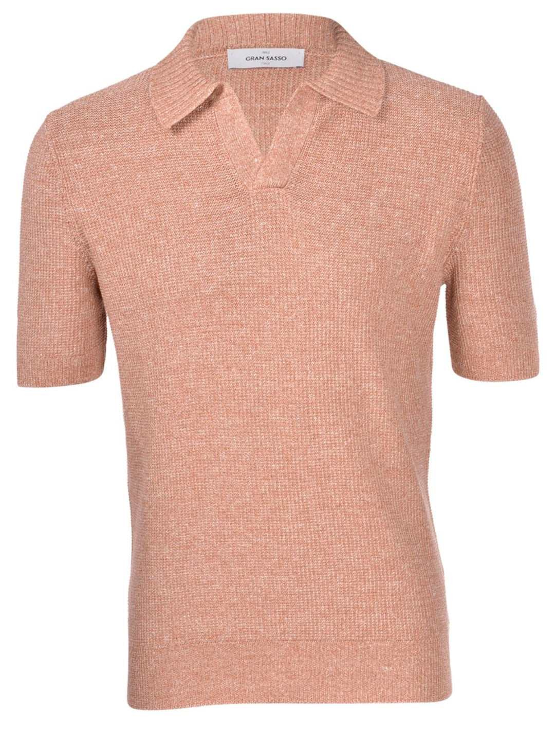 Gran Sasso skipper polo-68% linnen, 32% katoen-HEREN POLO'S & T-SHIRTS-Oranje