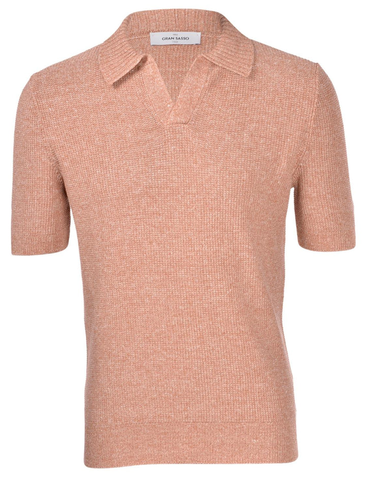 Gran Sasso skipper polo-68% linnen, 32% katoen-HEREN POLO'S & T-SHIRTS-Oranje