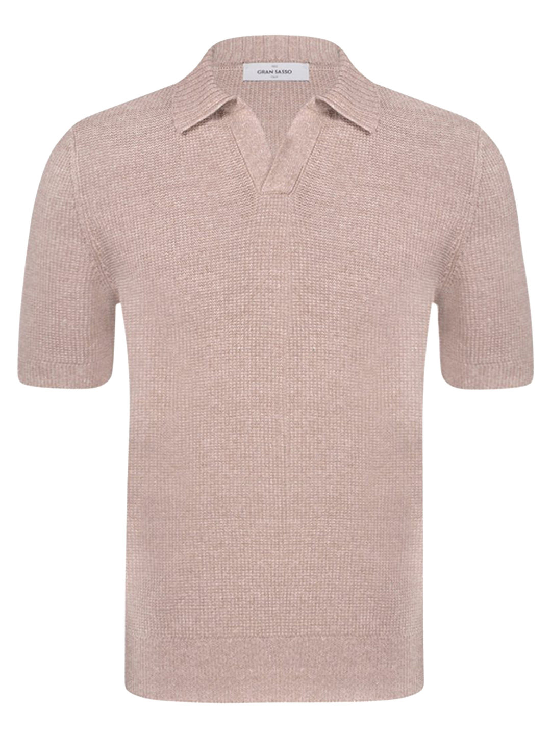 Gran Sasso Skipper poloshirt – Beige-68% linnen, 32% katoen-HEREN TRUIEN & VESTEN-Beige
