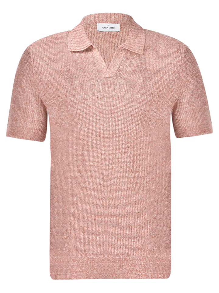 Gran Sasso Skipper poloshirt – Rood -68% linnen, 32% katoen-HEREN TRUIEN & VESTEN-Rood
