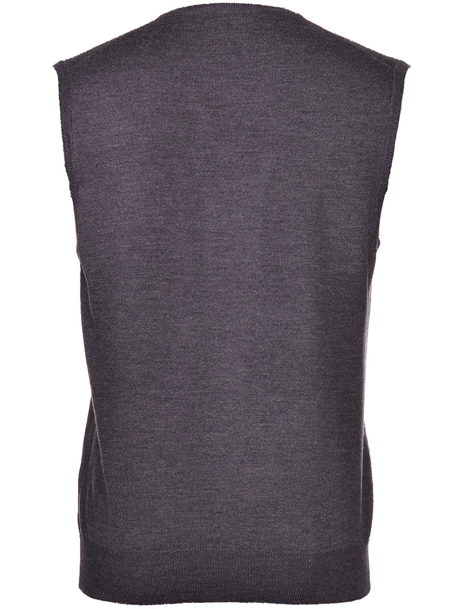 Gran Sasso Slipover – Grijs-100% wol-HEREN TRUIEN & VESTEN-Grijs