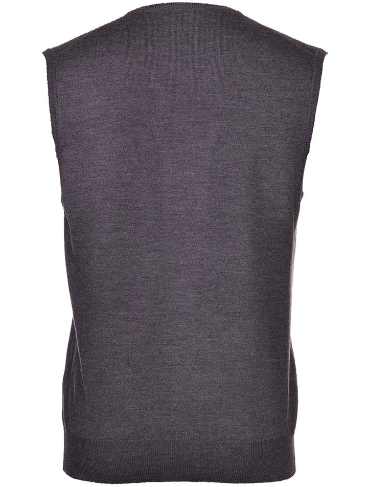 Gran Sasso Slipover – Grijs-100% wol-HEREN TRUIEN & VESTEN-Grijs