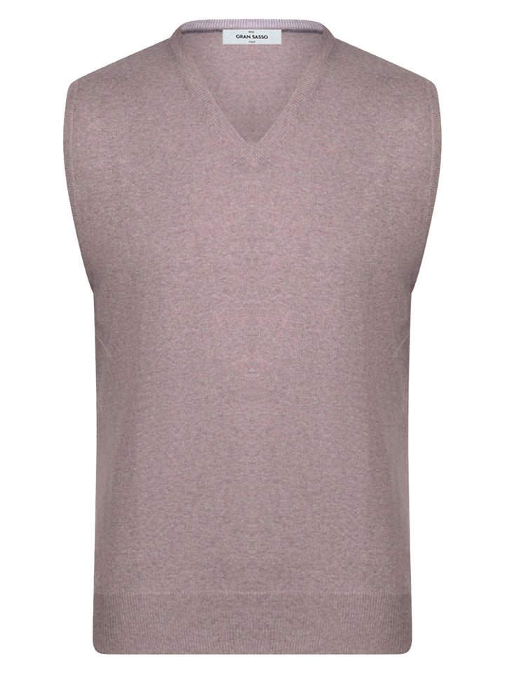 Gran Sasso Slipover – Grijs-100% wol-HEREN TRUIEN & VESTEN-Grijs