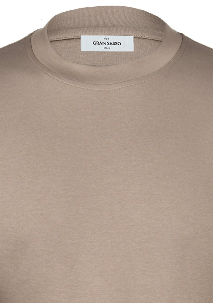 Gran Sasso T-shirt – Bruin-100% katoen-HEREN POLO'S & T-SHIRTS-Bruin