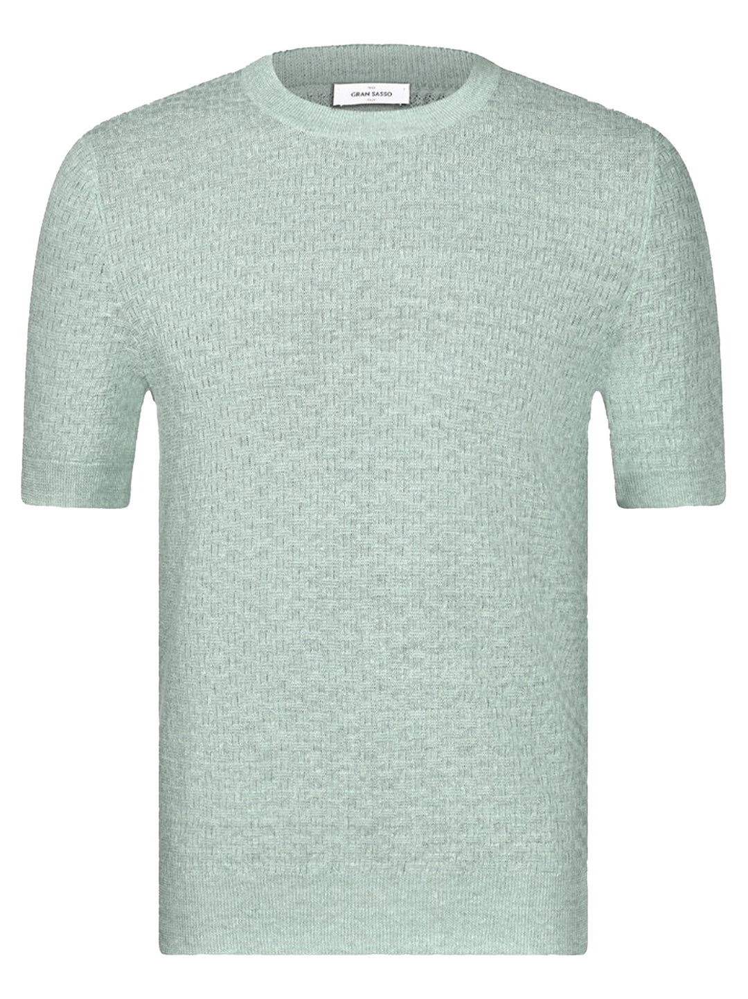 Gran Sasso T-shirt Linnen/Katoen – Groen -68% linnen, 32% katoen-HEREN POLO'S & T-SHIRTS-Groen