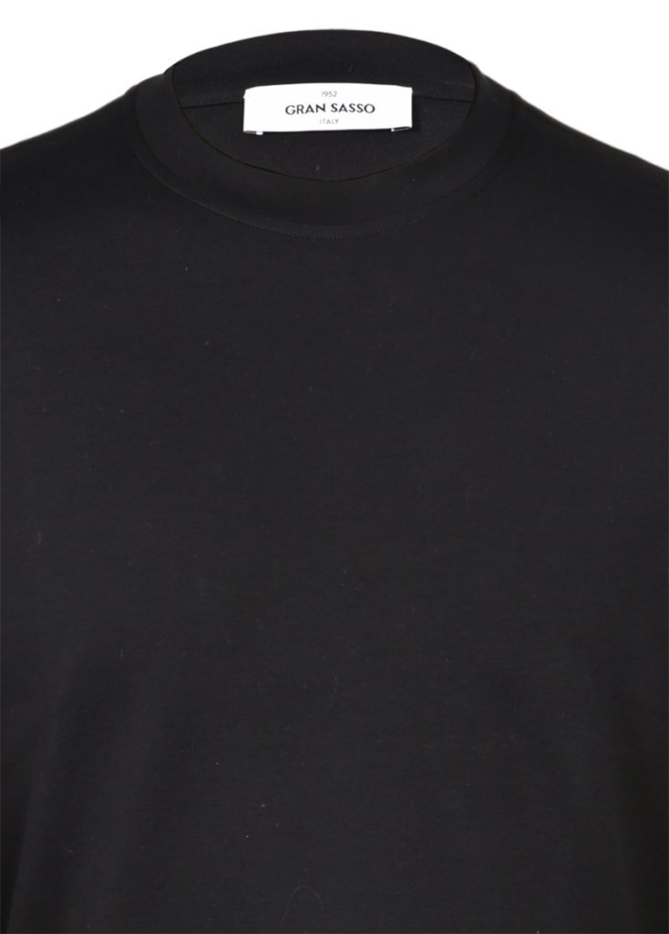 Gran Sasso T-shirt – Zwart -100% katoen-HEREN POLO'S & T-SHIRTS-Zwart