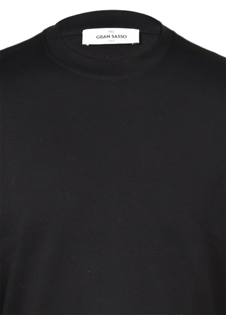 Gran Sasso T-shirt – Zwart -100% katoen-HEREN POLO'S & T-SHIRTS-Zwart