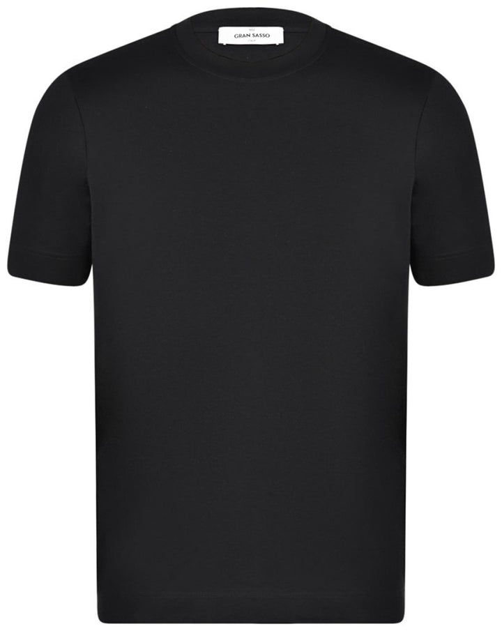 Gran Sasso T-shirt – Zwart -100% katoen-HEREN POLO'S & T-SHIRTS-Zwart