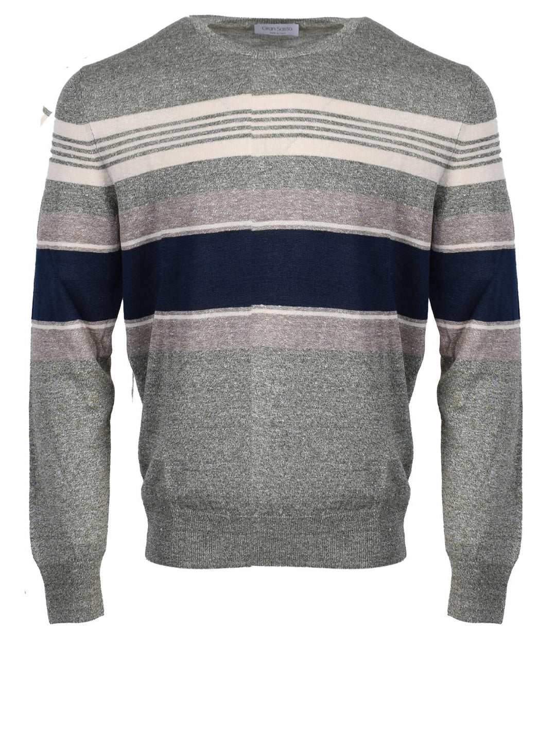 Gran Sasso trui-68% linnen, 32% katoen-HEREN TRUIEN & VESTEN-Groen