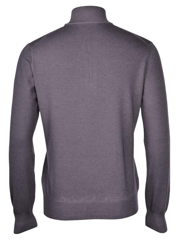 Gran Sasso trui met rits-100% wol-HEREN TRUIEN & VESTEN-Antraciet