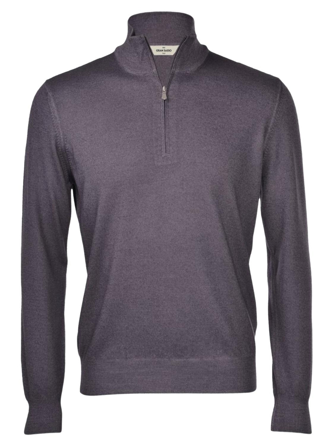 Gran Sasso trui met rits-100% wol-HEREN TRUIEN & VESTEN-Antraciet